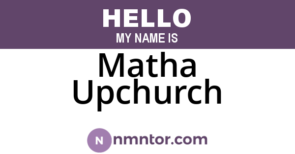 Matha Upchurch