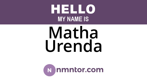 Matha Urenda