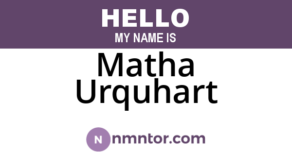 Matha Urquhart