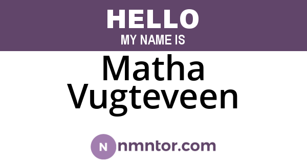 Matha Vugteveen