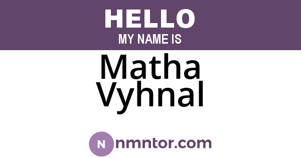 Matha Vyhnal