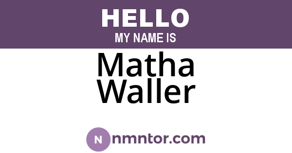 Matha Waller