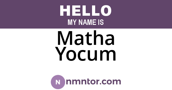 Matha Yocum