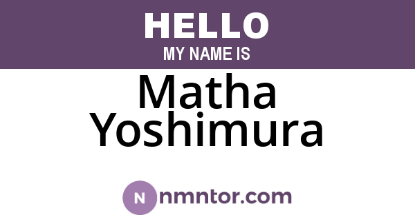 Matha Yoshimura