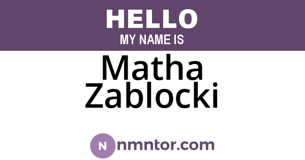 Matha Zablocki