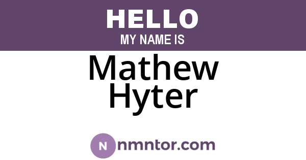 Mathew Hyter