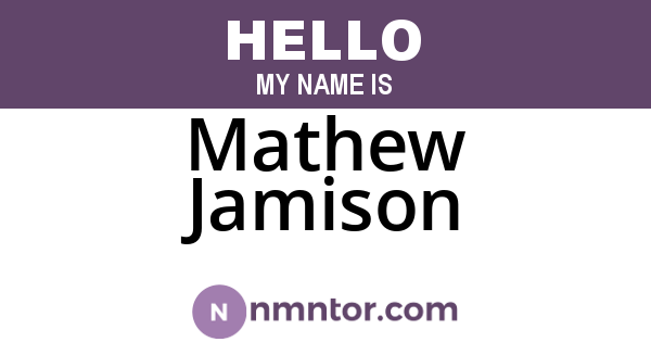 Mathew Jamison