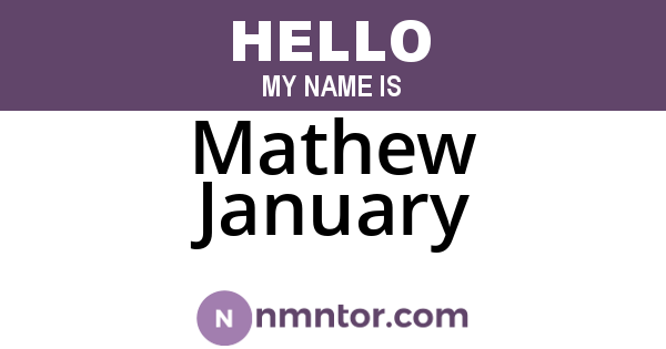 Mathew January