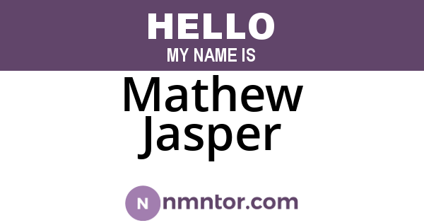 Mathew Jasper