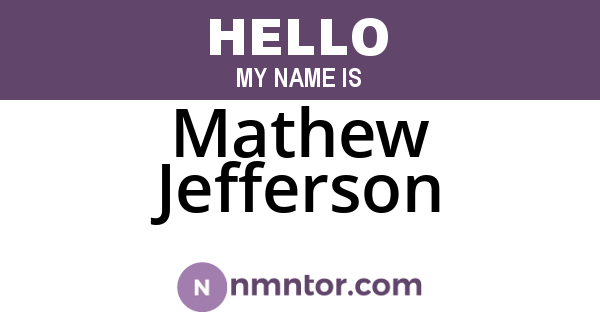 Mathew Jefferson