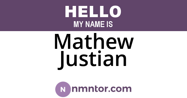 Mathew Justian
