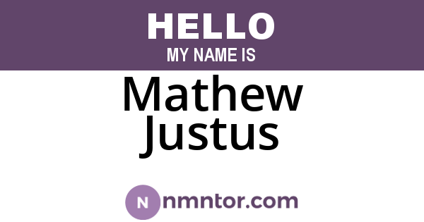 Mathew Justus