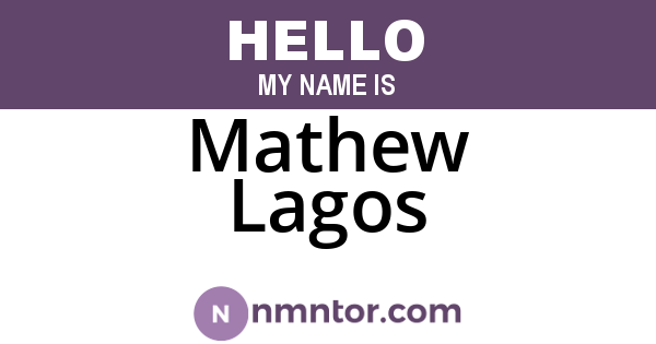 Mathew Lagos
