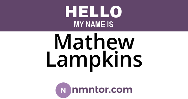 Mathew Lampkins