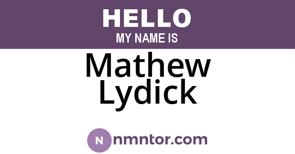 Mathew Lydick