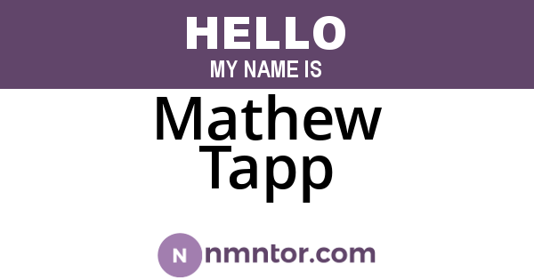 Mathew Tapp