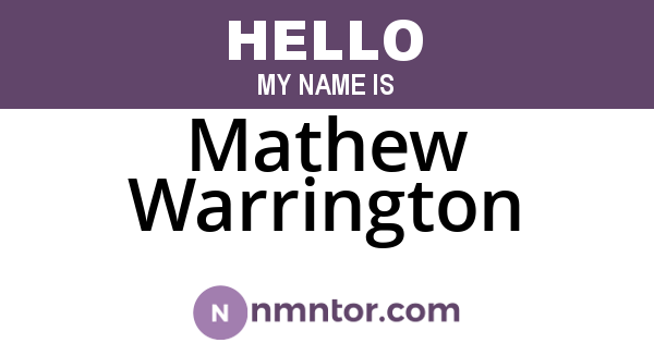 Mathew Warrington