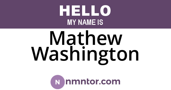 Mathew Washington