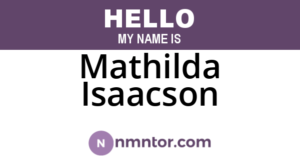Mathilda Isaacson