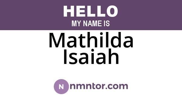 Mathilda Isaiah