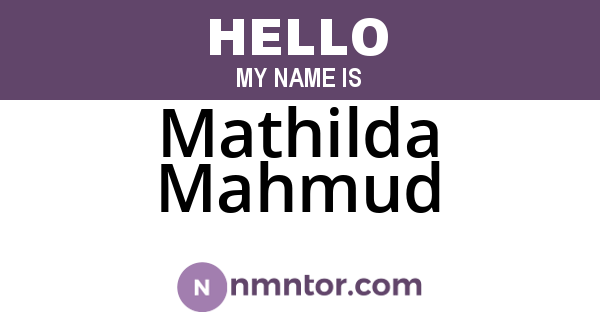 Mathilda Mahmud