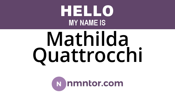 Mathilda Quattrocchi