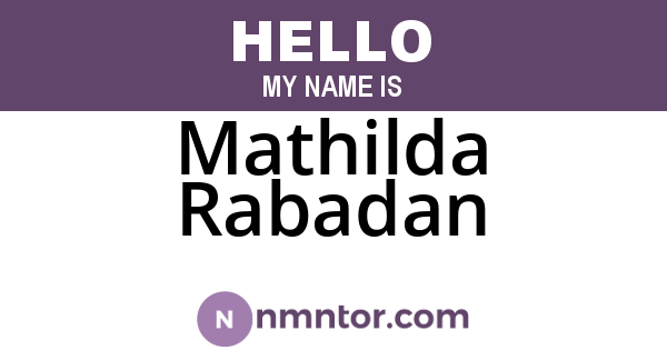 Mathilda Rabadan