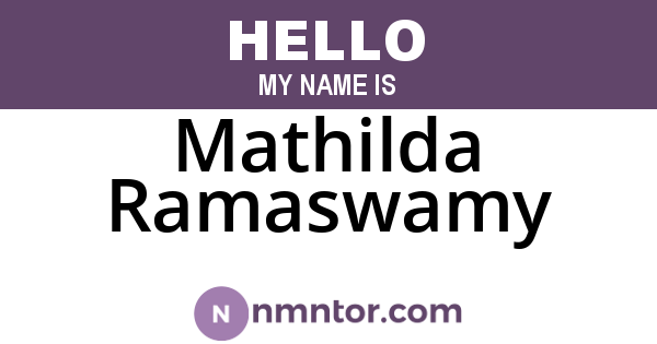 Mathilda Ramaswamy