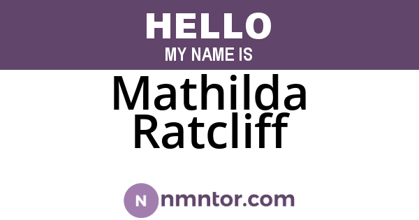 Mathilda Ratcliff