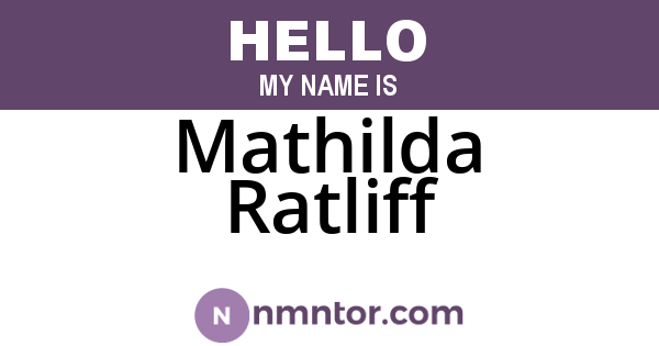 Mathilda Ratliff