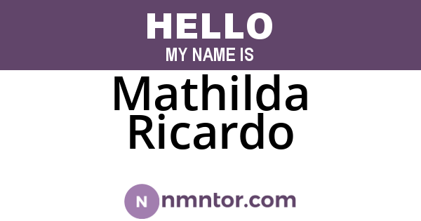 Mathilda Ricardo