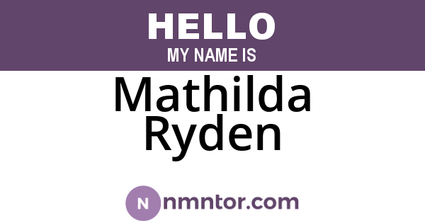 Mathilda Ryden