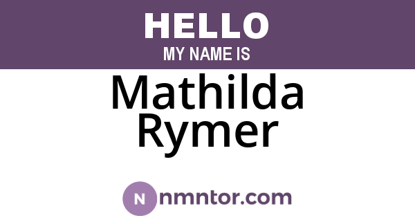 Mathilda Rymer