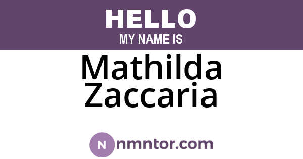 Mathilda Zaccaria