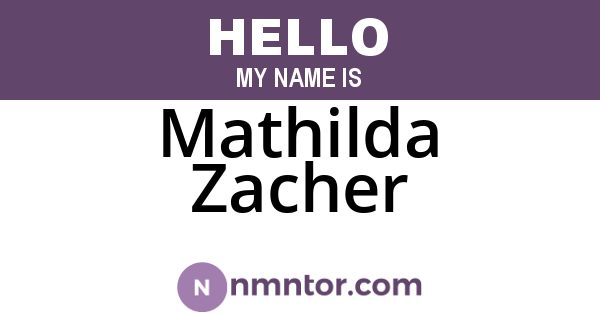 Mathilda Zacher