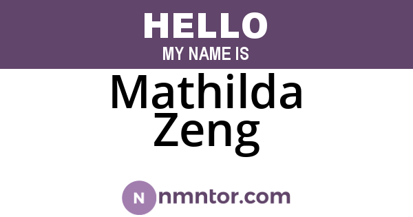Mathilda Zeng