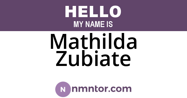 Mathilda Zubiate