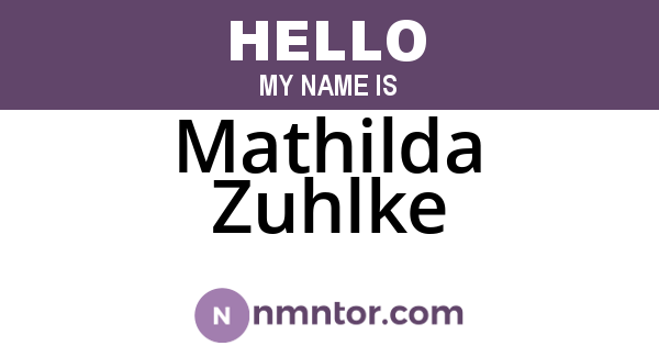 Mathilda Zuhlke