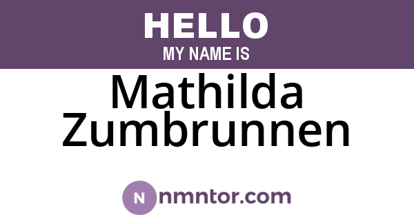 Mathilda Zumbrunnen