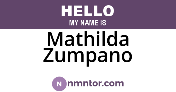 Mathilda Zumpano