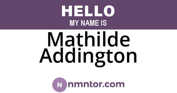 Mathilde Addington