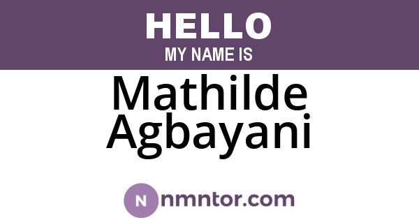 Mathilde Agbayani