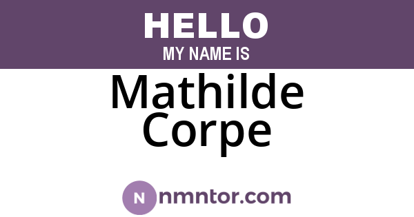 Mathilde Corpe
