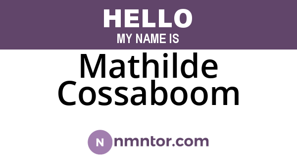 Mathilde Cossaboom