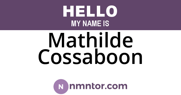 Mathilde Cossaboon