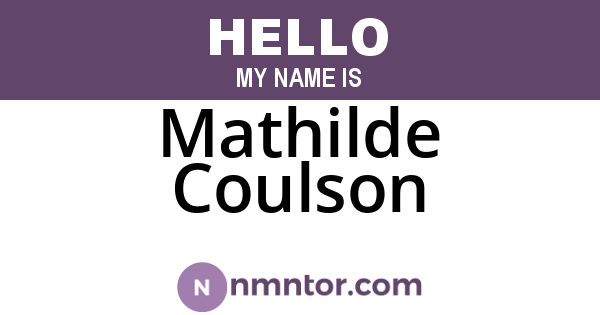 Mathilde Coulson