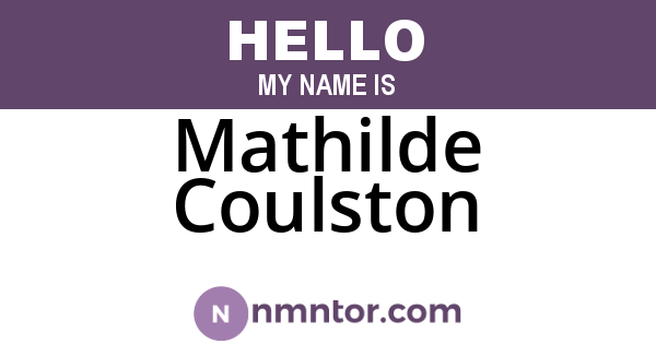 Mathilde Coulston