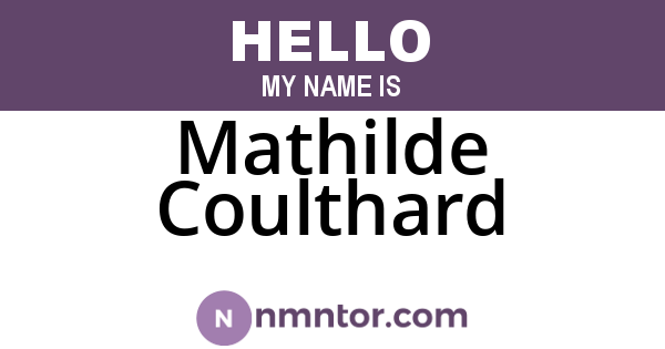 Mathilde Coulthard