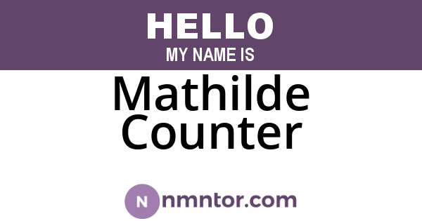Mathilde Counter