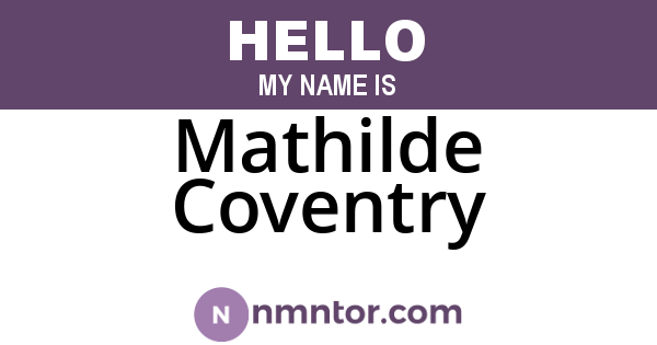 Mathilde Coventry